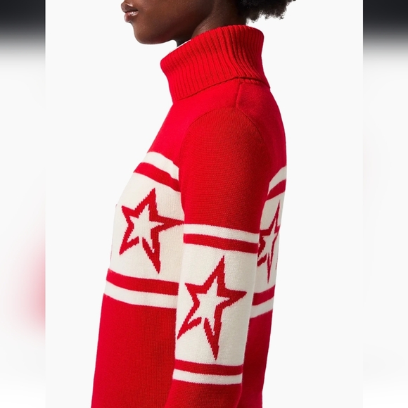 💥 Perfect Moment Chopper Turtleneck Sweater Perfect Moment Piste Stars Red - Picture 11 of 13